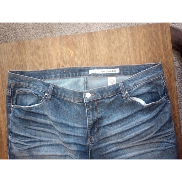 Dkny Denim - DKNY Women Jeans Plus Size 18W Blue Soho Skinny Dark Wash Stretch Denim